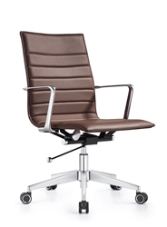 Joe Chestnut Brown Ribbed Back Conference Chair by Woodstock Marketing