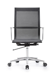 Joan Modern Black Mesh Office Chair with Chrome Polished Frame