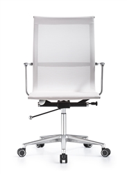 Joan Modern White Mesh Office Chair with Chrome Polished Frame