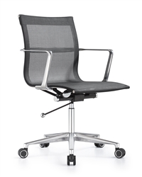 Joan Stylish Black Mesh Office Chair with Chrome Frame by Woodstock