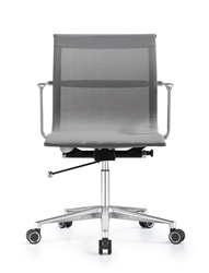 Joan Stylish Gray Mesh Office Chair with Chrome Frame by Woodstock