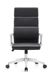 Jimi High Back Black Leather Professional Executive Chair with Chrome Frame