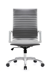 Janis Contemporary Gray Leather Office Chair by Woodstock