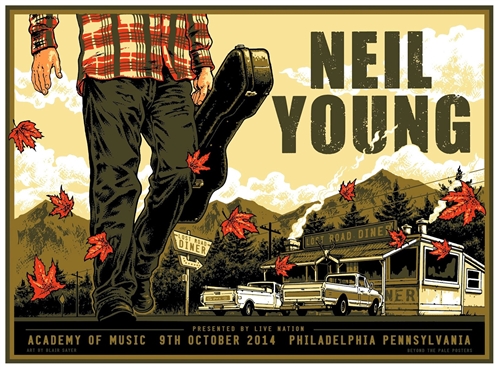 Neil Young Concert Poster by Blair Sayer