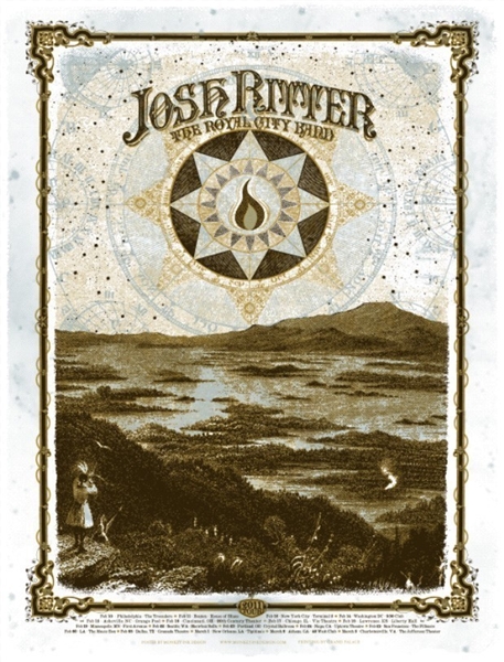 Josh Ritter Concert Poster (White) by Drew Binkley