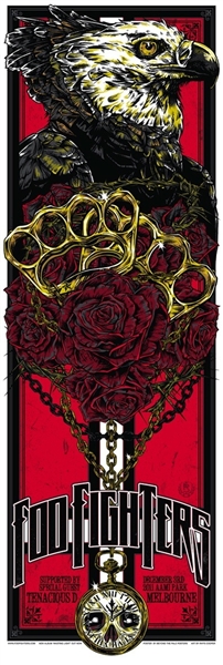 Foo Fighters Melbourne Concert Poster by Rhys Cooper