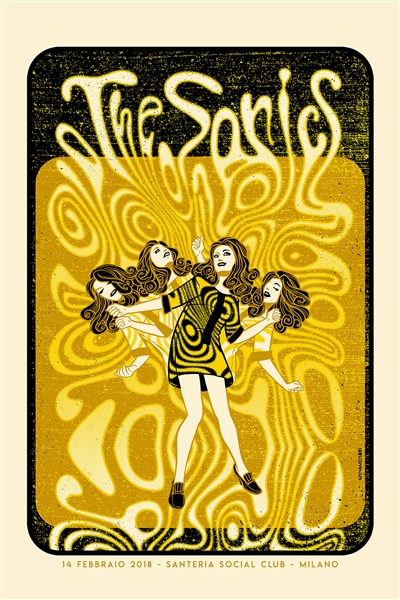 The Sonics Concert Poster by Sabrina Gabrielli