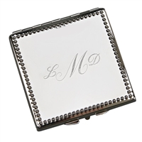 Beaded Border Square Compact Mirror