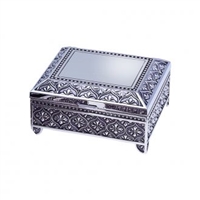 Antique silver jewelry box