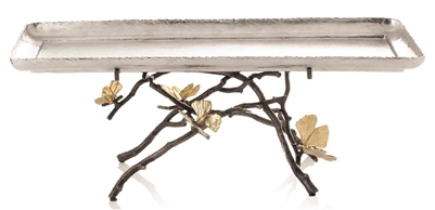 Butterfly Ginkgo Footed Centerpiece Tray