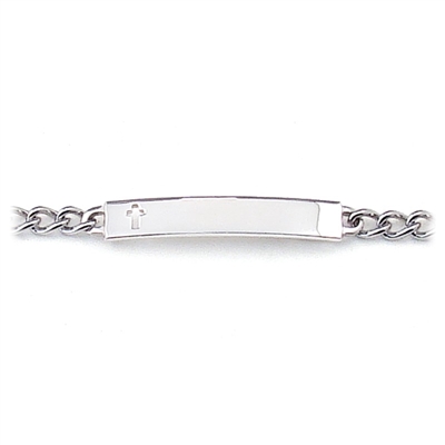 Childrenâ€™s ID Bracelet with Cut Out Cross Plaque