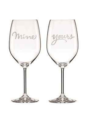 Yours & Mine wine glasses