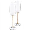 Swarovski Crystalline Toasting Flutes , Gold Tone (Set of 2)