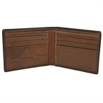 Genuine leather bi-fold men's wallet