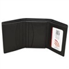 Tri-Fold Men's Black Leather Wallet
