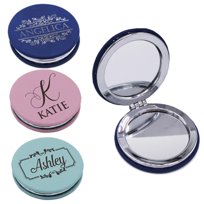 Vegan Leather Compact Mirrors