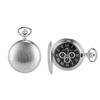 Satin finish silvertone pocket watch