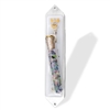 WHITE COLLAGE CRUSHED WEDDING GLASS MEZUZAH