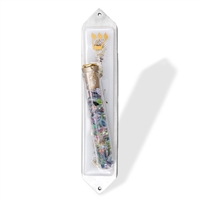 WHITE COLLAGE CRUSHED WEDDING GLASS MEZUZAH