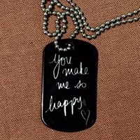 Personalized Black  Dog Tag Necklace