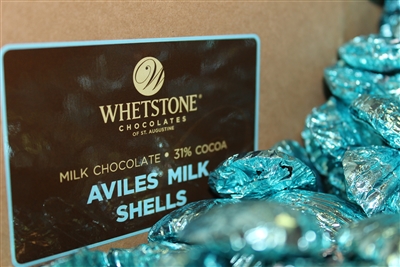 Bulk Milk Chocolate Aviles Shells in 5lb Box (31% Cocoa)