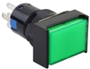 YuCo YC-16I-MOM-JG-2 16mm Rectangular Illuminated 5-Pin Push Button - Momentary - 110V AC/DC - Green