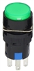 YuCo YC-16I-MOM-YG-6 16mm Round Illuminated 5-Pin Push Button - Momentary - 12V AC/DC - Green