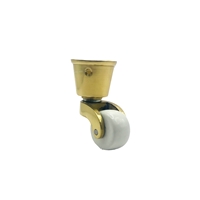 Brass Cup Castor with White Ceramic Wheel