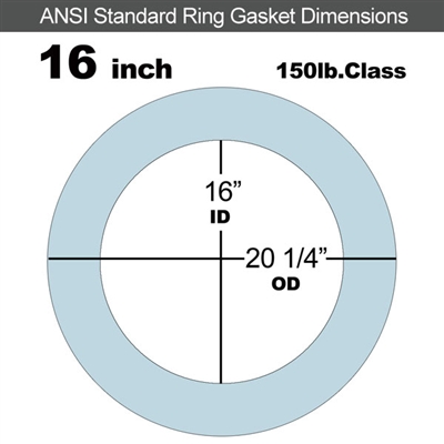 Teadit 1082SAN NSF61 Ring Gasket - 150 Lb. - 1/8" Thick -  16" Pipe