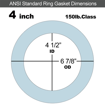 Teadit 1082SAN NSF61 Ring Gasket - 150 Lb. - 1/8" Thick - 4" Pipe