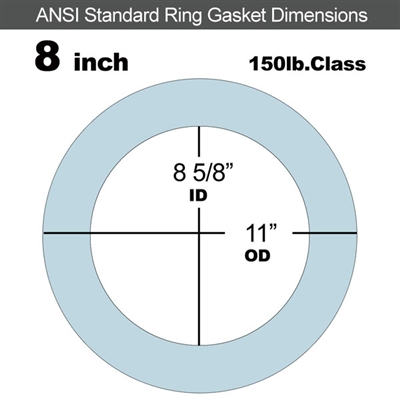 Teadit 1082SAN NSF61 Ring Gasket - 150 Lb. - 1/8" Thick -  8" Pipe