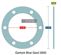 Garlock 3000 Full Face - 3.125" ID x 4.5" OD x 1/8" Thick (6) .415" Holes On 3.812" BC