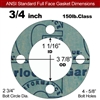 Garlock 3000 NBR Full Face Gasket - 150 Lb. - 1/16" Thick - 3/4" Pipe