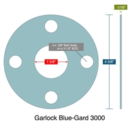 Garlock 3000 NBR Full Face Gasket - 150 Lb. - 1/16" Thick - 1-1/4" Pipe