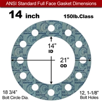 Garlock 3000 NBR Full Face Gasket - 150 Lb. - 1/16" Thick - 14" Pipe