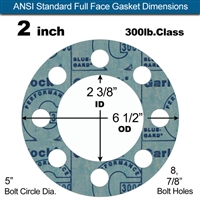 Garlock 3000 NBR Full Face Gasket - 300 Lb. - 1/8" Thick - 2" Pipe