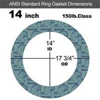 Garlock 3000 NBR Ring Gasket - 150 Lb. - 1/16" Thick - 14" Pipe