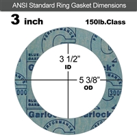 Garlock 3000 NBR Ring Gasket - 150 Lb. - 1/16" Thick - 3" Pipe