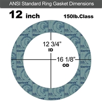 Garlock 3000 NBR Ring Gasket - 150 Lb. - 1/8" Thick - 12" Pipe