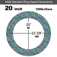 Garlock 3000 NBR Ring Gasket - 150 Lb. - 1/8" Thick - 20" Pipe