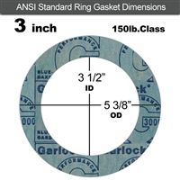 Garlock 3000 NBR Ring Gasket - 150 Lb. - 1/8" Thick - 3" Pipe