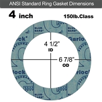 Garlock 3000 NBR Ring Gasket - 150 Lb. - 1/8" Thick - 4" Pipe