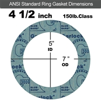 Garlock 3000 NBR Ring Gasket - 150 Lb. - 1/8" Thick - 4-1/2" Pipe