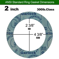 Garlock 3000 NBR Ring Gasket - 300 Lb. - 1/16" Thick - 2" Pipe