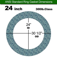 Garlock 3000 NBR Ring Gasket - 600 Lb. - 1/16" Thick - 24" Pipe