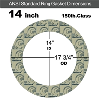 Garlock 3200 SBR Ring Gasket - 150 Lb. - 1/16" Thick - 14" Pipe