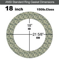 Garlock 3200 SBR Ring Gasket - 150 Lb. - 1/16" Thick - 18" Pipe