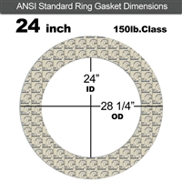 Garlock 3200 SBR Ring Gasket - 150 Lb. - 1/16" Thick - 24" Pipe