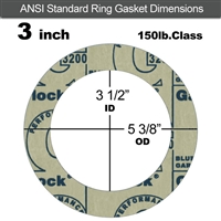 Garlock 3200 SBR Ring Gasket - 150 Lb. - 1/16" Thick - 3" Pipe