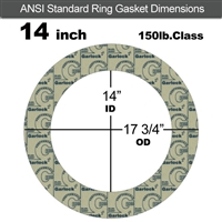 Garlock 3200 SBR Ring Gasket - 150 Lb. - 1/8" Thick - 14" Pipe